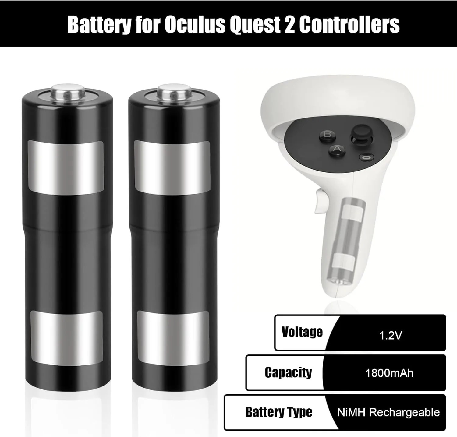 Rechargeable Battery Aa - Batteria Ricaricabile per Controller Mate Quest