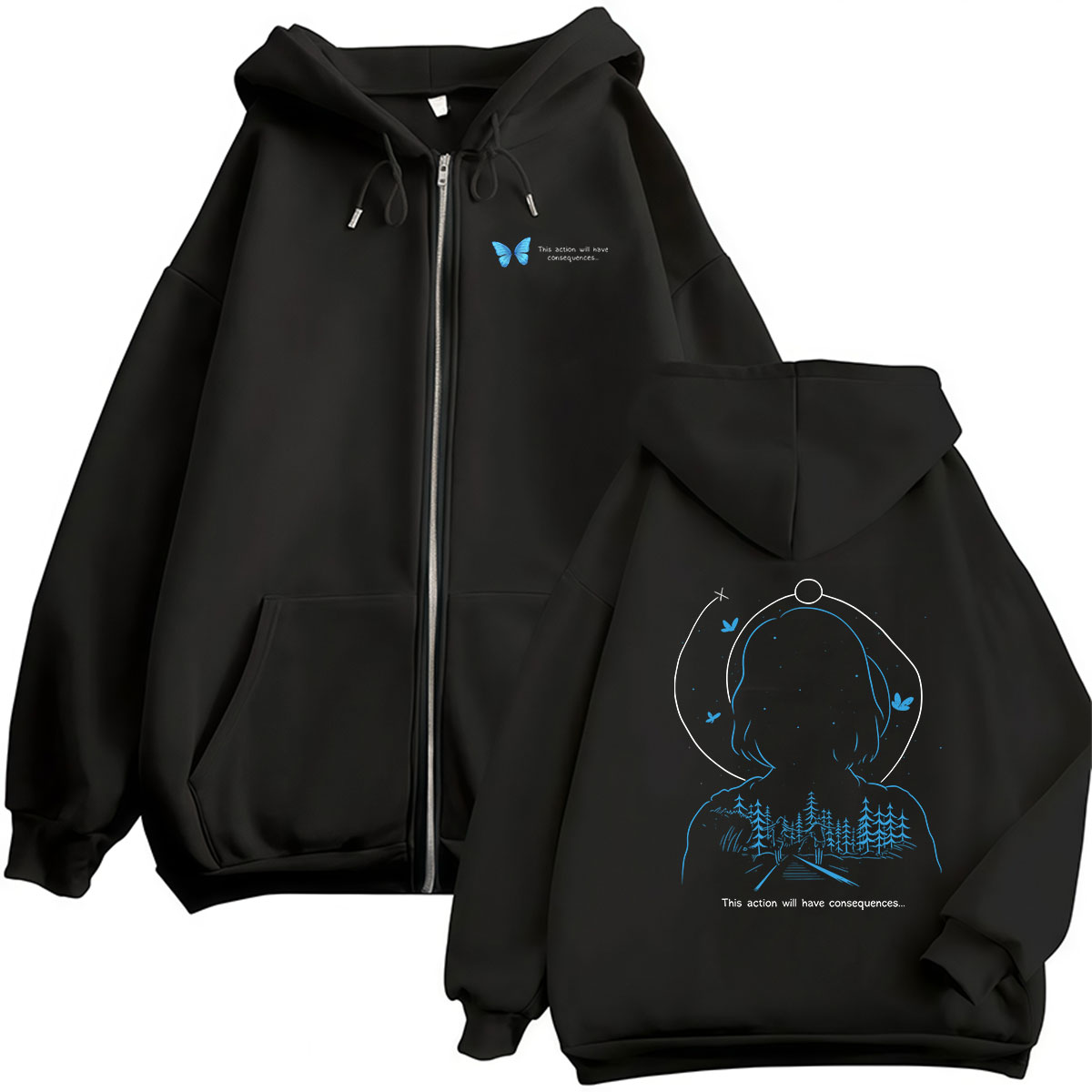 Retro Gaming Aesthetic - Felpa con Cappuccio e Zip Stampata