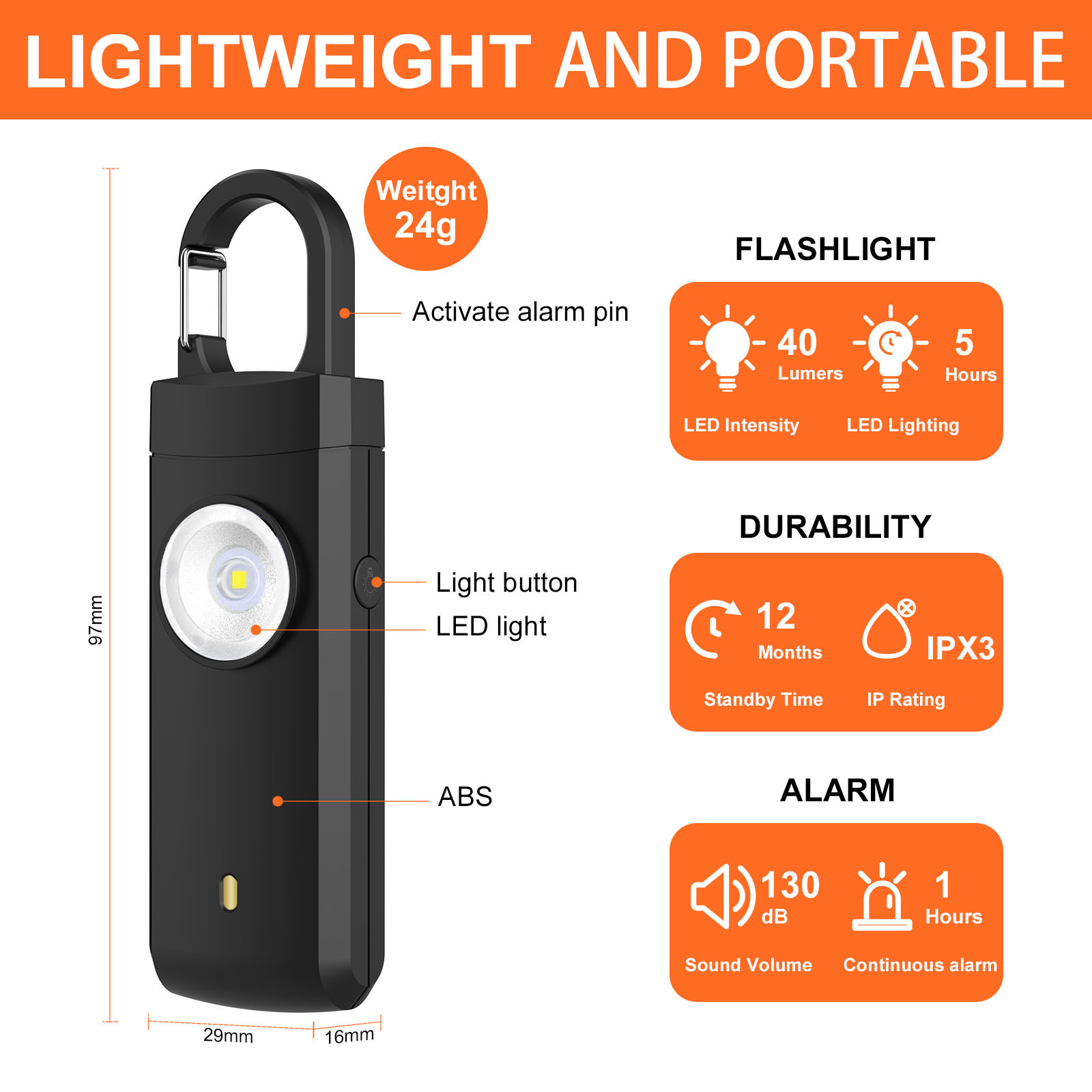 Allarme di autodifesa 130dB Al - Rechargeable Battery Aa recensione e prezzo