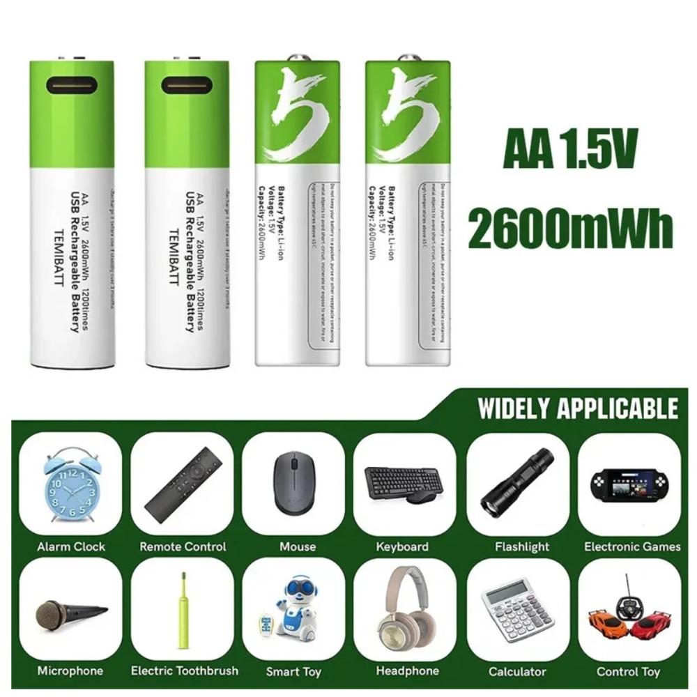 8 Batterie Ricaricabili AA 1.5 - Rechargeable Battery Aa recensione e prezzo