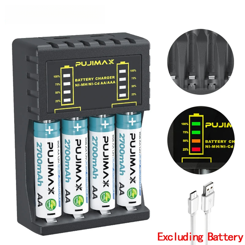 Caricabatterie AA/AAA a 4 Slot - Rechargeable Battery Aa recensione e prezzo