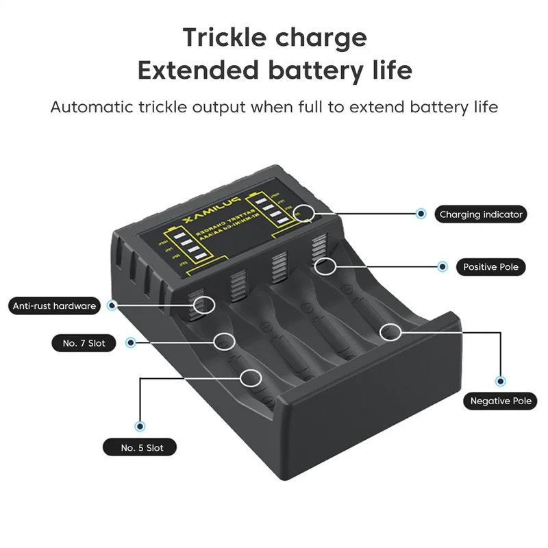 Caricabatterie AA/AAA a 4 Slot - Rechargeable Battery Aa recensione e prezzo