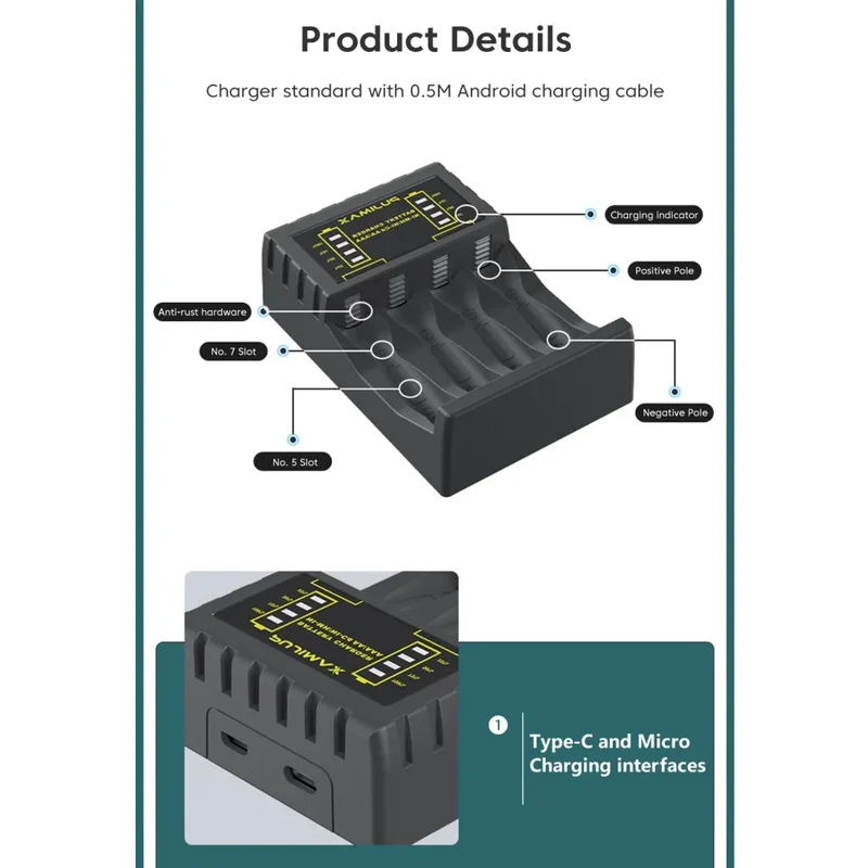 Caricabatterie AA/AAA a 4 Slot - Rechargeable Battery Aa recensione e prezzo
